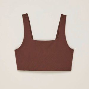 GIRLFRIEND COLLECTIVE Tommy Cropped Bra in Earth Brown NWT